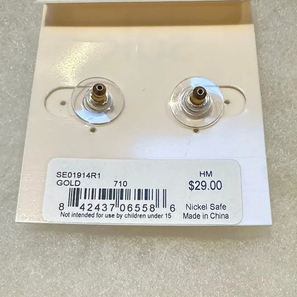 The Sak Gold Linked Oval Drop Earrings NWT